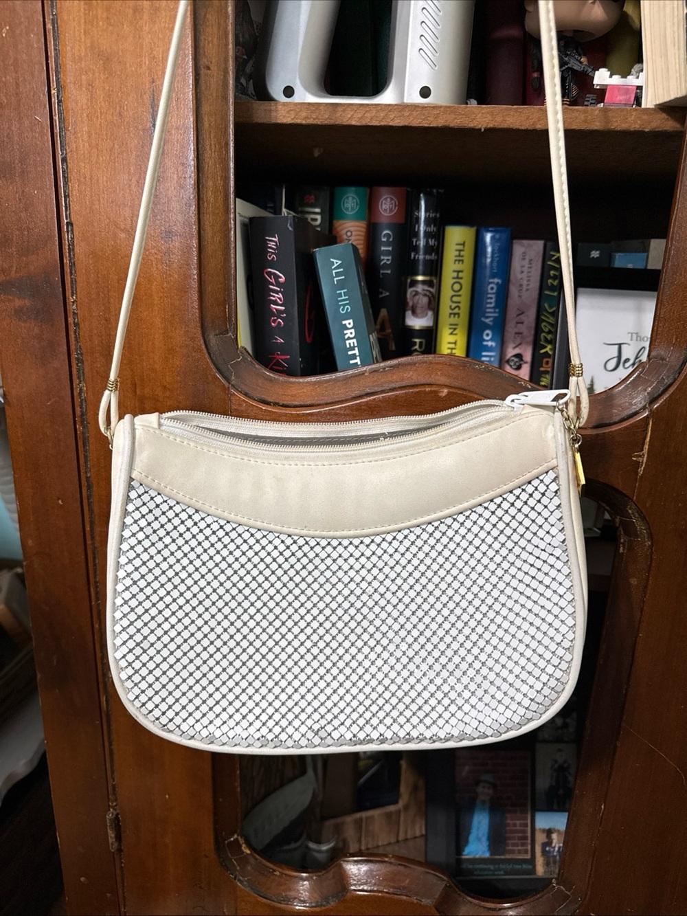 WHITING & DAVIS Ivory "Matte" Metal Mesh Shoulder Bag, Crossbody